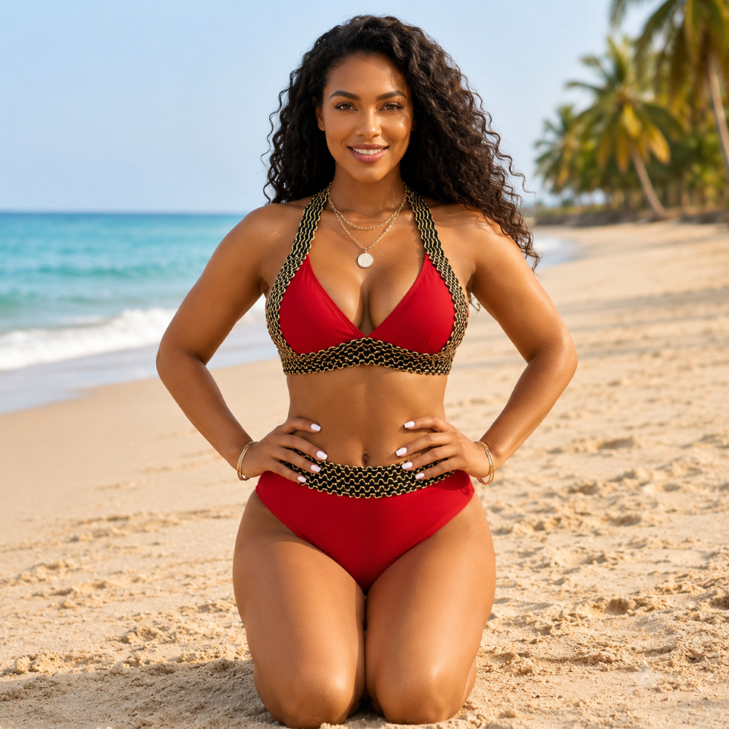 High-Waisted Sculpting Swimsuit – Elegance & Enhanced Silhouette