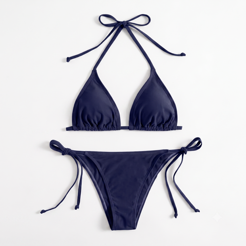 Bikini Triangle Élégance Navy – Coupe String Sculptante
