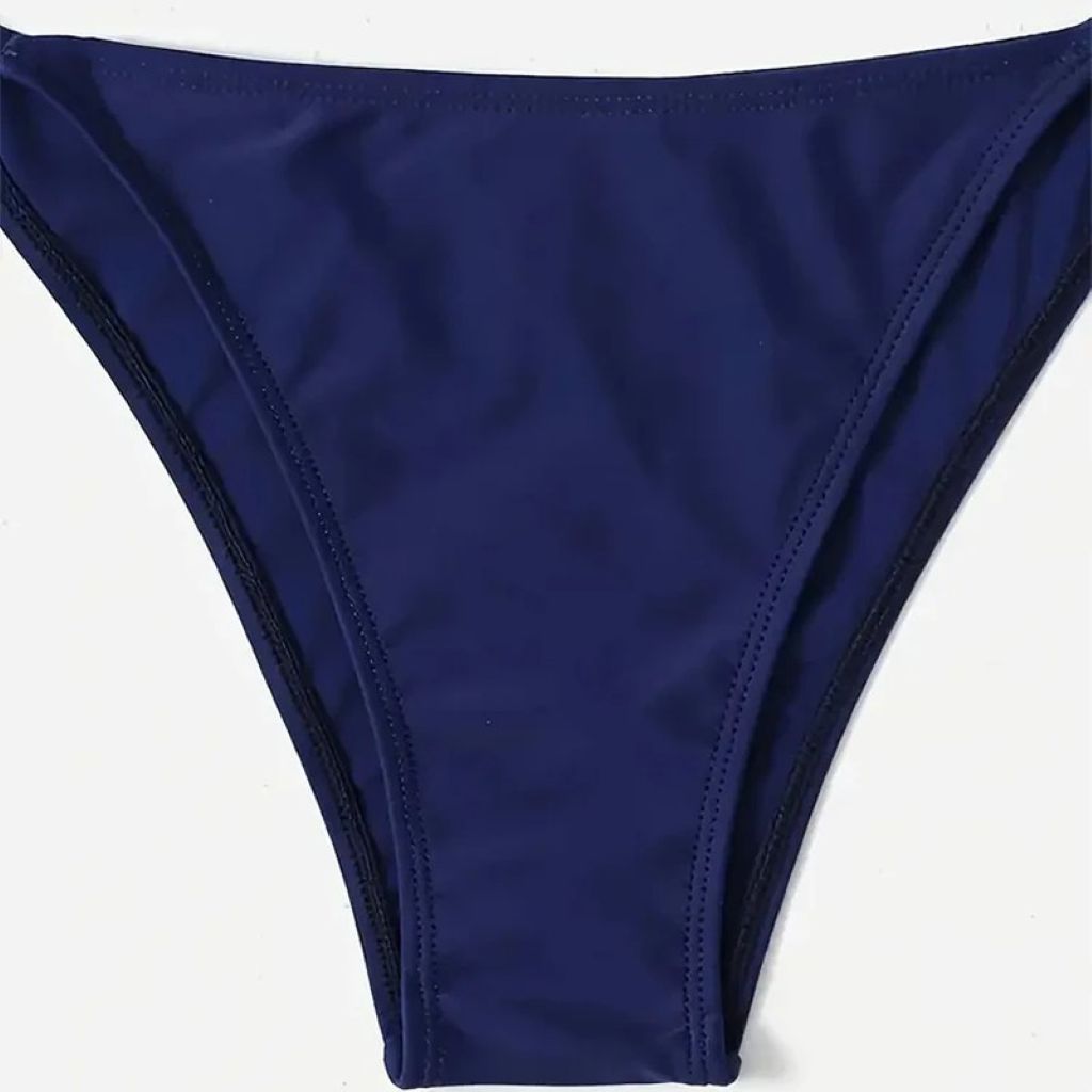 Elegant Navy Triangle Bikini - Sculpting Thong Cut