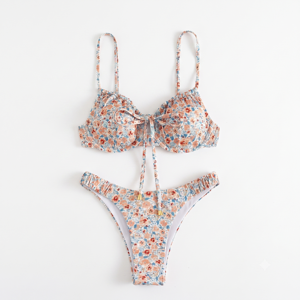 Elegant Floral Swimsuit – Thin Straps & Flattering Cut