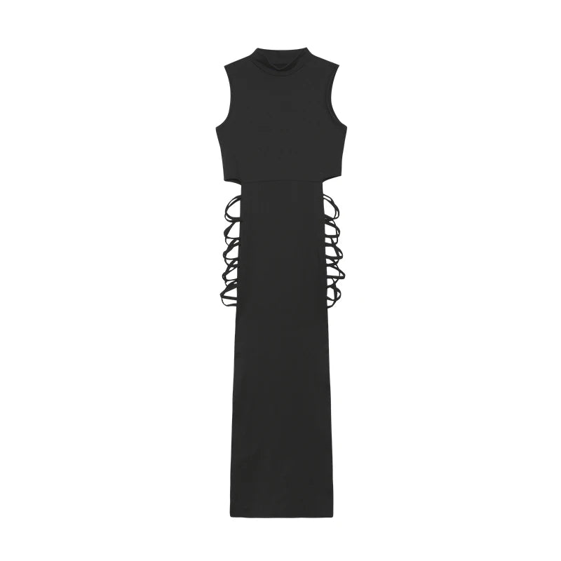 Elegant Crossover Maxi Dress – Sculpting Silhouette