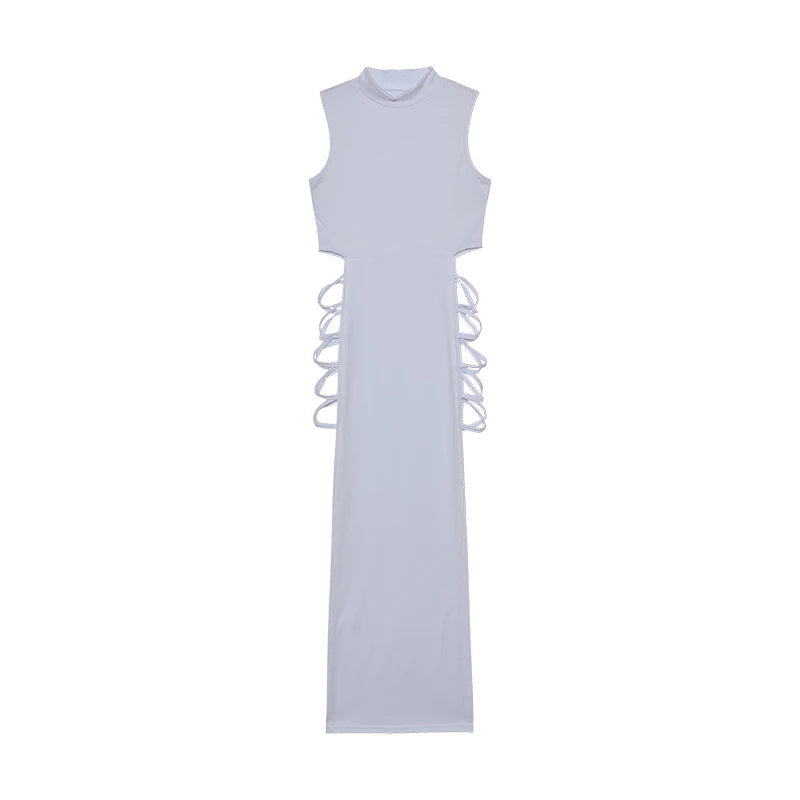 Elegant Crossover Maxi Dress – Sculpting Silhouette