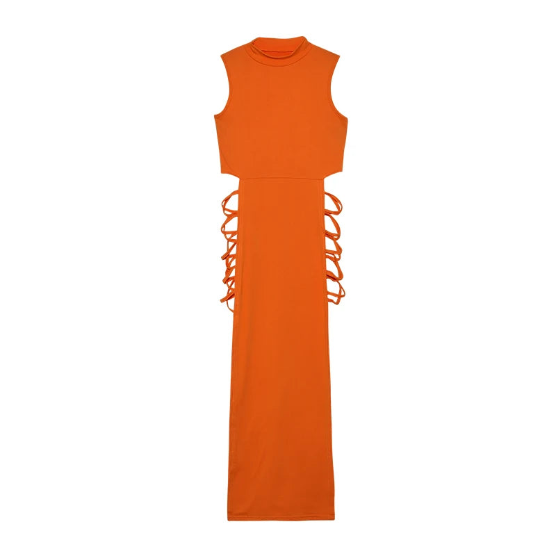 Elegant Crossover Maxi Dress – Sculpting Silhouette